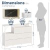 8 Drawer Dresser TV Stand, with Power Outlets and Open Shelves, for Bedroom and Living Room, White