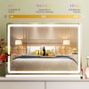 22"x32" LED Vanity Mirror with Lights, Dimmable 3-Color Modes, Touch Screen Makeup Mirror for Dressing Table, White Square Design