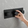 Brass Matte Black Shower Faucet Set Shower System 10 Inch Rainfall Shower Head with Handheld Sprayer Bathroom Luxury Rain Mixer Combo