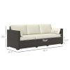 Patio Couch PE Wicker Deep Seating Outdoor Sofa with Removable Cushions, 3 Seater Rattan Sofa, Outdoor Furniture for Balcony, Deck