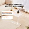 Acrylic Coffee Table, C-Shaped Clear Acrylic End Table, 16.3 inch high Transparent Acrylic Side Table, for Coffee, Drink, Food