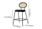 Set of 2 Modern Velvet Counter Stools with Upholstery Black