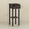 2-Tier Side Table with Drawer Shelf, End Table for Living Room Hallway, Coffee