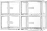 4 Pack 18QT White Stackable Storage Drawers,Easily Assemble Closet Organizers,Plastic Storage Bins for Bathroom,Cabinet,Kitchen Pantry