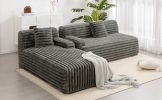110" Cloud Sectional Sofa Upholstered Couch Free-combined Sofa for Living Room, Dark Gray