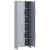 Grey 67 Inch 4-Door Kitchen Pantry Cabinet Freestanding Storage Cupboard with Adjustable Shelves for Home Organization