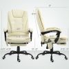 Vinsetto 7-Point Massage Office Chair, High Back Massaging Desk Chair with Lumbar Support, Footrest, for Home Office, Cream White