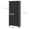 72" Freestanding Storage Cabinet, Kitchen Pantry Cabinet with Doors and Shelves for Dining Room, Black