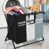 Segmented Foldable Laundry Hamper with Oxford Fabric Bags and Handles - Large Rectangular Laundry Sorter Basket for Home, Dorm, Bathroom