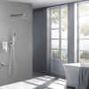 Wall mounted shower system combo with hand shower, 16 inch shower head and tub spout