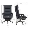 Vinsetto Heated Massage Office Chair with 6 Vibration Points, Heated Office Chair with Footrest, Armrest & Padding, Gray