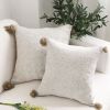 SOGA 2X 50cm Beige Rib Knit Throw Pillow Cover