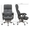 Vinsetto Heated Massage Office Chair 4 Point Vibration Gray PU Leather Reclining Adjustable Height