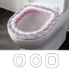 2 Pcs Knit Toilet Seat Cover Pads Winter Stretchable Toilet Seat Cushion Mat Toilet Seat Warmer,Pink Grey White