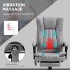 Vinsetto High Back Reclining Massage Office Chair with Heat 6-Point Adjustable Height Footrest Black