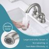 Bathroom Faucet 2-Handle Brushed Nickel with Aerator, Swan Style 4-inch Centerset Vanity Sink with Pop-Up Drain and Supply Hoses, FR4075-NP