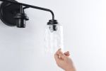 3-Light with Clear Glass Glacier Shade, Unique Hand-make Lampshade, Industrial Indoor Light Fixture for Bathroom Living Room Bedroom Over Kitchen Sink