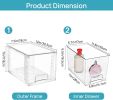 4 Pack Large Stackable Storage Drawers,Easily Assemble Acrylic Bathroom Closet Undersink Organizers and Storage,Plastic Bins for Kitchen Cabinets