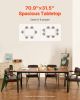 71in Rectangle Dining Table Wood Kitchen Table for 6-8 Person Brown (Only Table)
