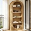 5-Tier Arched Open Shoe Cabinet Storage Organizer 70.9 Inch High Shoe Rack for Home Organization