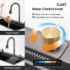 Kitchen Sink 30" x 22" Multifunctional Overmount Flying Rain Waterfall S304 Stainless Steel Handmade Modern Single Bowl Kitchen Sink Black[Unable to s