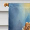 Pomeranian Happy Birthday House Flag Large Porch Sleeve Pole Decorative Outside Yard Banner Artwork Wall Hanging, Polyester, House Size, Multicolor