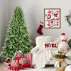 7ft Artificial Christmas Tree with 1816 Mixed PE & PVC Tips, Unlit Hinged Spruce Xmas Tree for Indoor Outdoor, Green, Foldable X-Shaped Base