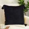 SOGA 2X Black Vintage Butterfly Pillow Tassel Velvet Square Throw Pillow