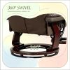 Dark Brown Swivel Recliner with Ottoman PU Leather Reclining Chair with Footrest for Living Room And Bedroom