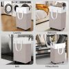 75L Rolling Laundry Basket with Wheels, Collapsible & Waterproof Laundry Hamper, Mobile Clothes Hamper