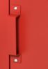 Red Industrial End Table with Adjustable Shelf And Locker-Style Door Living Room Side Table for Storage And Decor