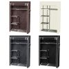 64" Portable Closet Storage Organizer Wardrobe Clothes Rack with Shelves Black