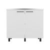 Utility sink cabinet Burwood, Two Shelves, White Finish