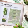 Outsunny Galvanized Planter Box 24x24x11.75 with Tomato Cage for Climbing Plants Green Raised Garden Bed