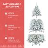 6ft Pvc Mixed Flocked light up season XmasTree Pine Cone Hinged Automatic christmas Tree Artificial
