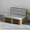 2 Seater Pallet Cushions Outdoor 3.9" Thick Replacement Cushions - Tufted Design for Garden, Patio, Light Gray