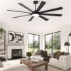 72 in. Black Low Profile Ceiling Fan with Light