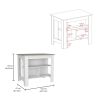 Cala Kitchen Island Antibacterial, Three Shelves, Four Legs -Light Gray / White