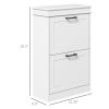 Modern Shoe Storage Cabinet, 2 Flip Drawers, Narrow Organizer for 10 Pairs, Entryway, Hallway, White