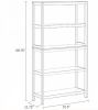 4 Tier Bookshelf Utility Organizer Walnut/Black Shelves for Storage with Back Support And Anti-Topple Design