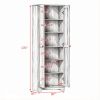 Distressed Gray 67" Tall Farmhouse Food Pantry Freestanding Cabinet with Multi-Level Adjustable Shelves
