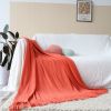 SOGA 2X Orange Acrylic Knitted Throw Blanket  Couch Bed Sofa Home Decor