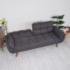 75" Flared Arm Convertible Sleeper Sofa-Dark Gray