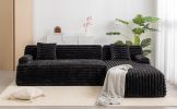 110" Cloud Sectional Sofa Upholstered Couch Free-combined Sofa for Living Room, Black