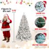 7ft Mini Pvc Mixed Flocked Party Christmas tree Pine Cone Hinged with lights Automatic Artificial christmas Tree