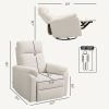 HOMCOM Recliner Chair, Wide Swivel Rocker Chair, Overstuffed Single Sofa with Pocket Spring, Footrest, Quick Assembly, Cream