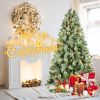 7ft Pre-Lit Christmas Tree w/400 LED Lights, 1348 PVC/Pine Needles Tips & Pinecone