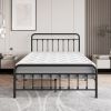 78.74"(L) X 52.4"(W) Metal Platform Bed Frame, Victorian Style Headboard/Footboard/Under Bed Storage/No Box Spring Needed/Full Size Black