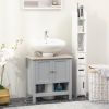 Kleankin Under Sink Bathroom Cabinet Vanity Unit Adjustable Shelf Pedestal Design Grey