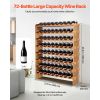 72 Bottle Stackable Modular Wine Rack, 8-Tier, Floor Freestanding Wine Storage Rack, Sturdy Wines Holder Display Shelf, Wobble-Free Shelves